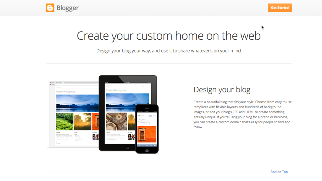 blogger homepage